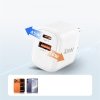Szybka Ładowarka Sieciowa Tech-Protect NCA45W-GAN 2-Port PD 45W / QC3.0 + Kabel Lightning White
